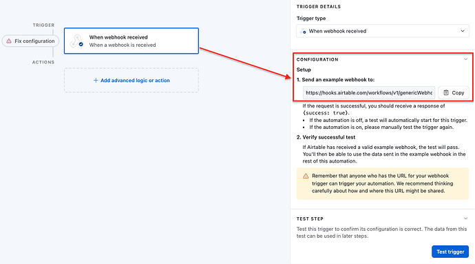 Adding webhook trigger capturing envelope ID